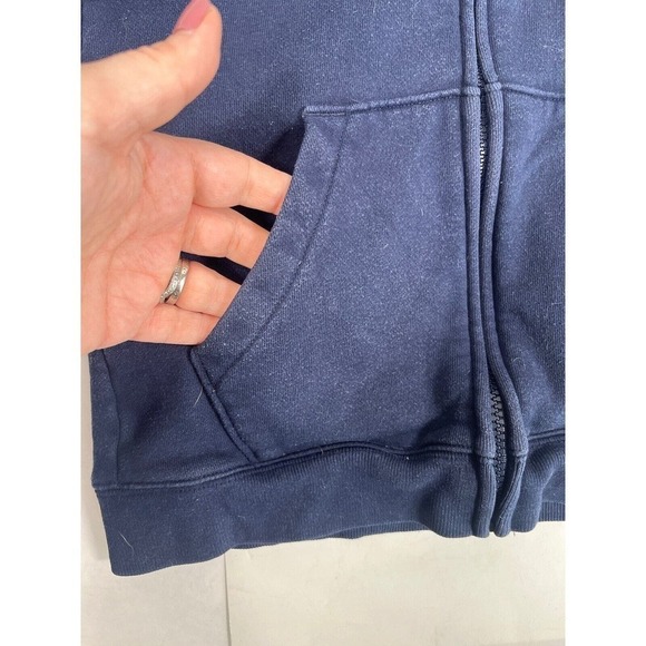 Carhartt Boys Hoodie Sweatshirt Size 6 Kids Full Zip Navy Red Spell Out Arm - Picture 10 of 14